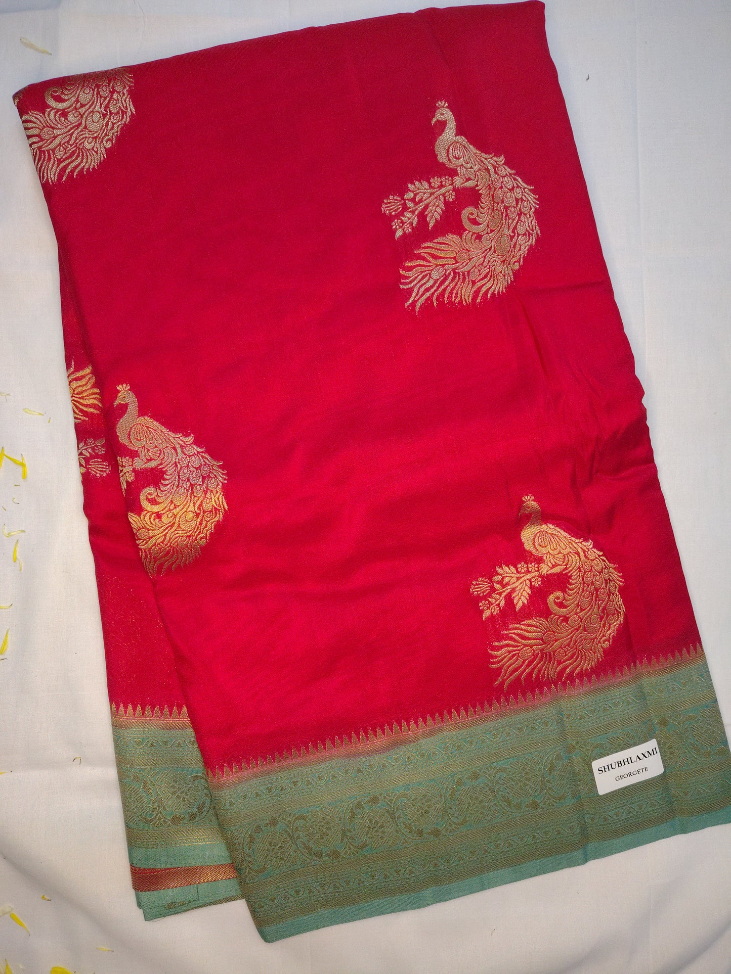 Udaan semi georgette peacock design saree