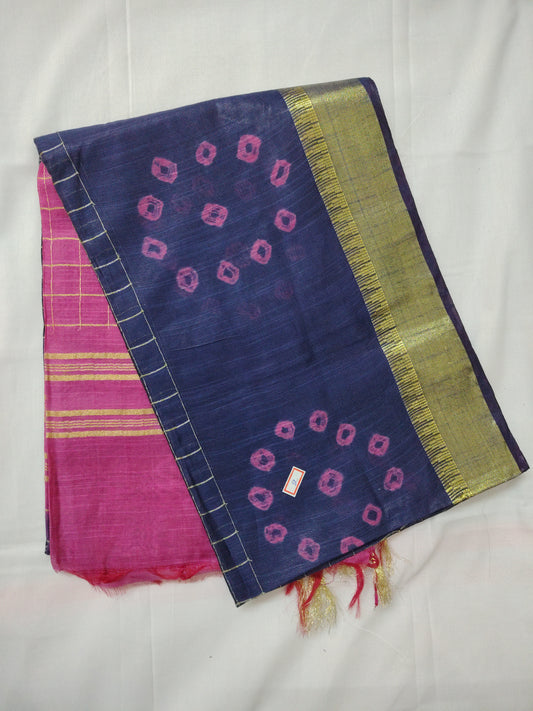 Bhagal puri flower border cotton saree