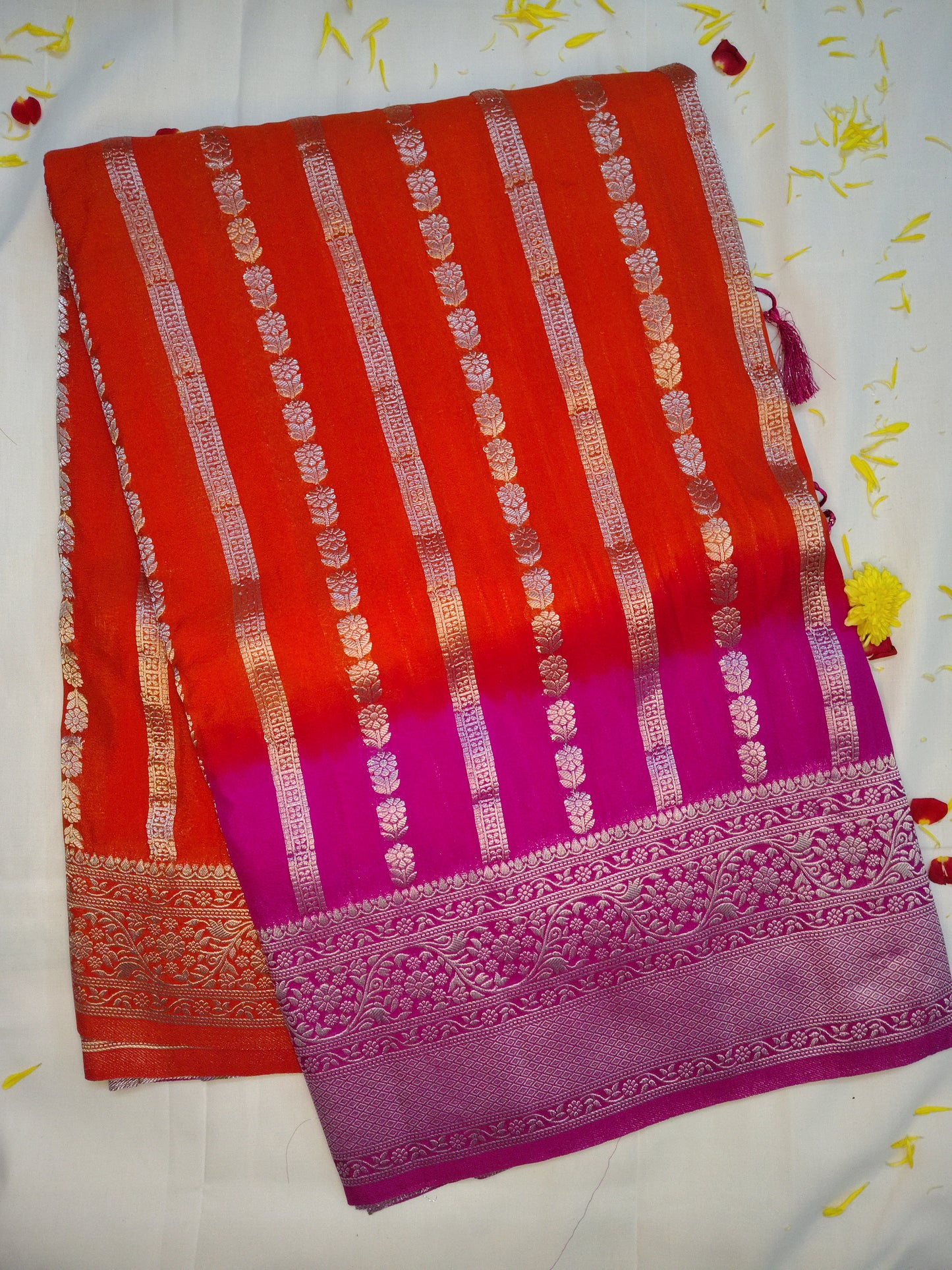 Chanderi exclusive line design saree