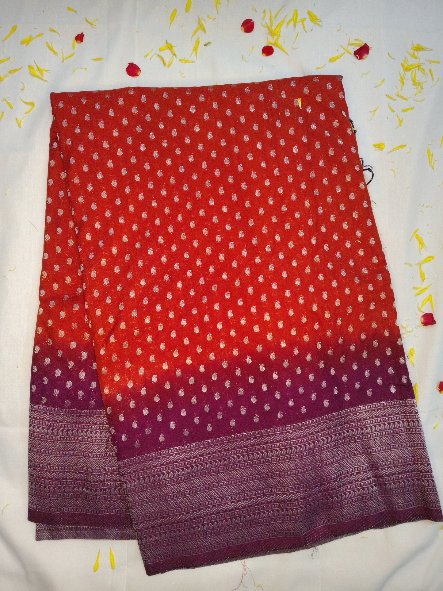 Chanderi exclusive butta design saree