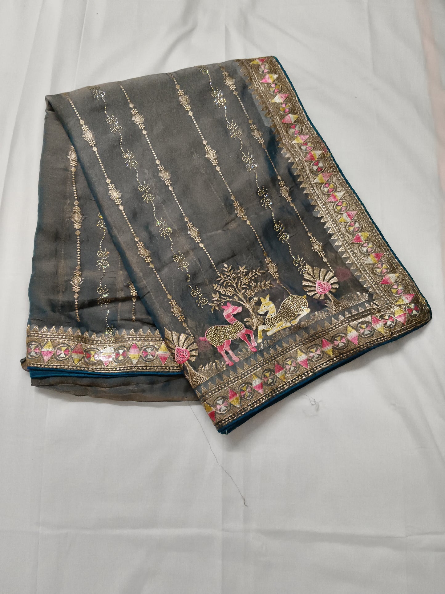 Party wear jorget silk saree (w27)