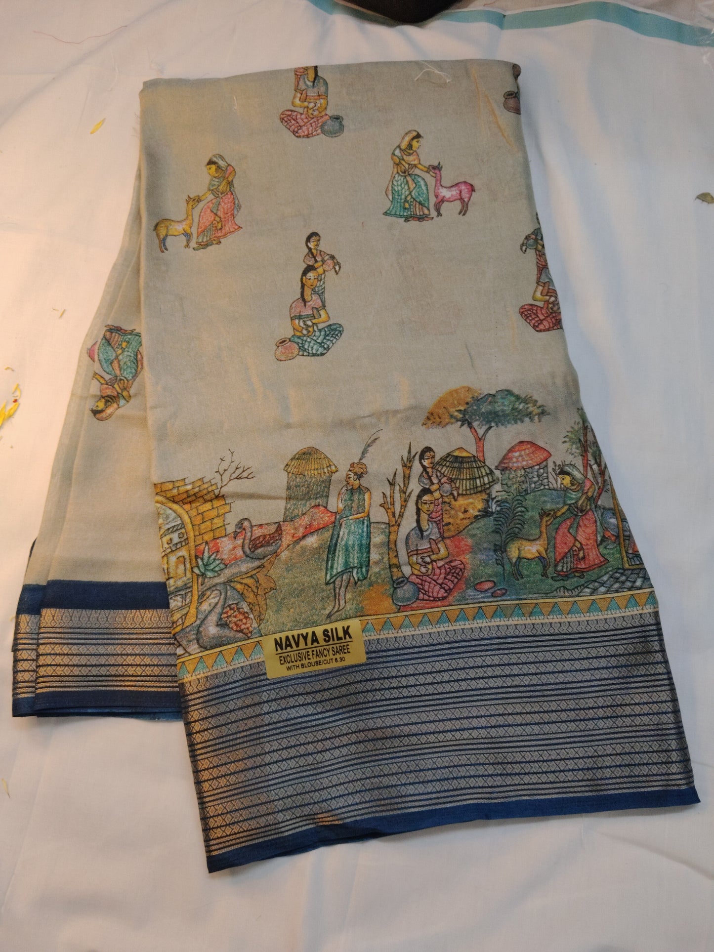 Daily wear soft village print saree deliver