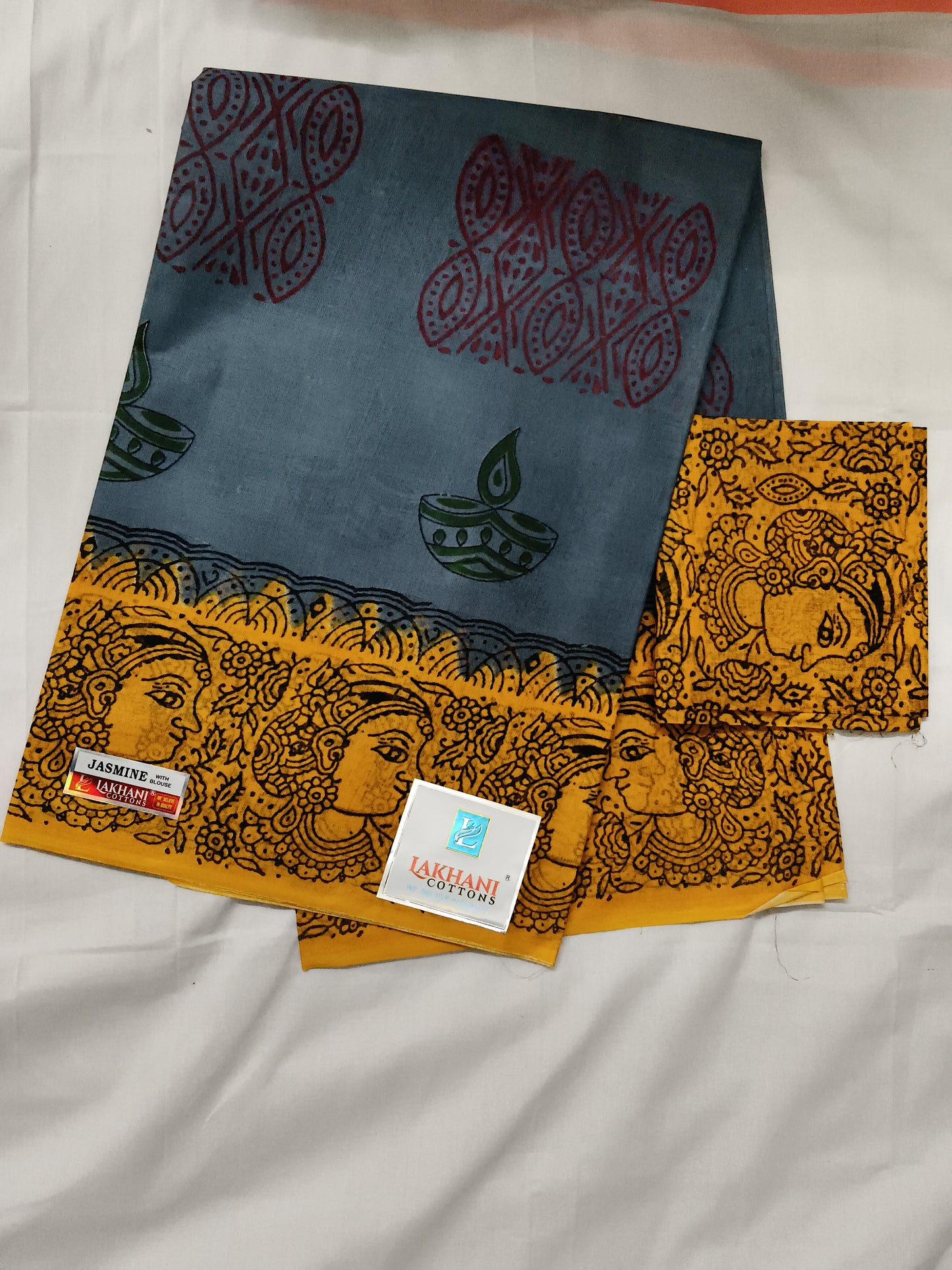Premium cotton saree with blouse