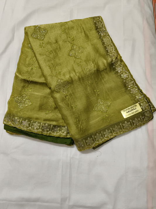 Party wear jorget silk saree (w11)