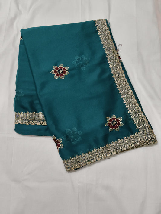 Party wear jorget silk saree (w9)