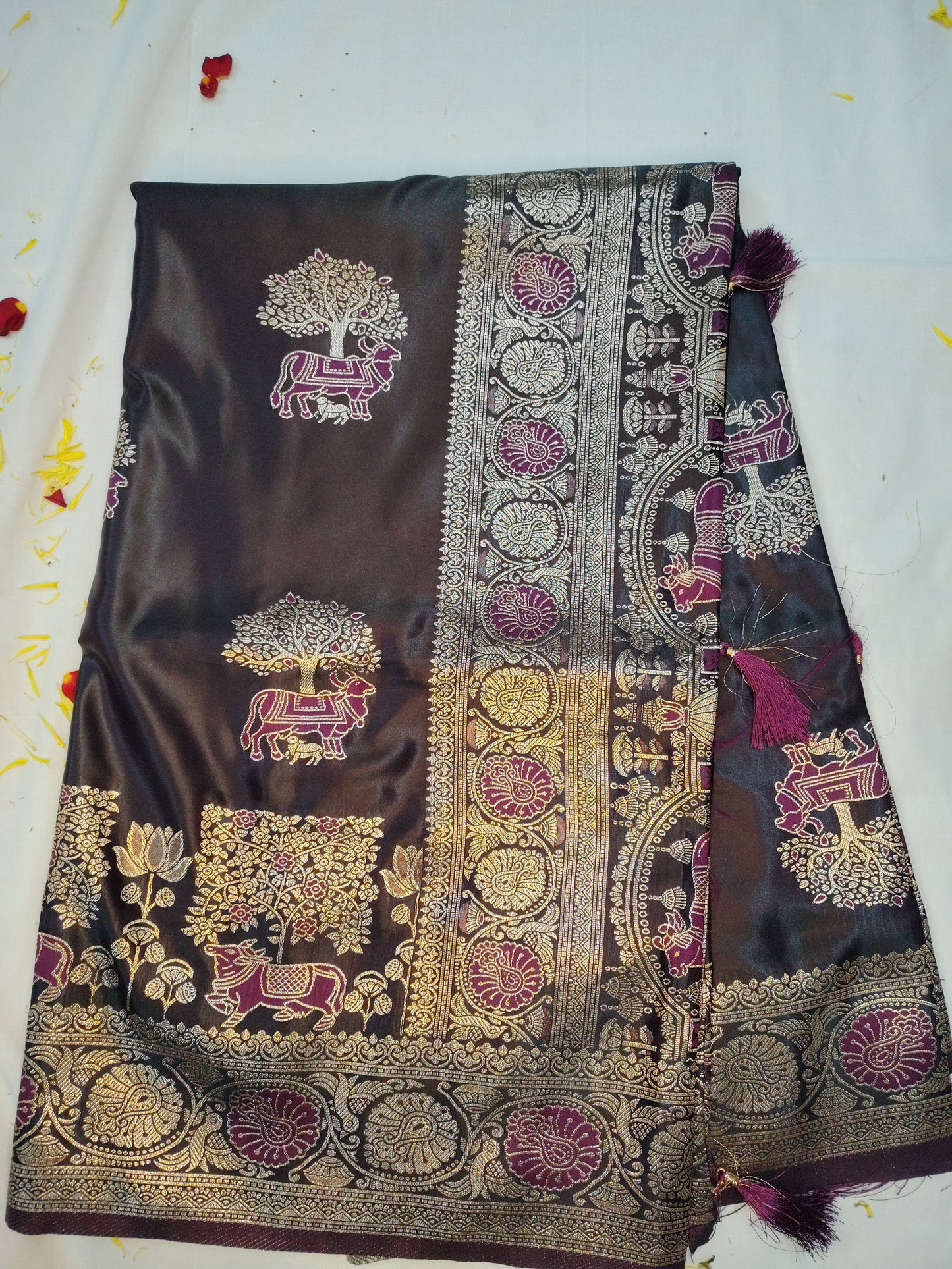 Jasmine soft cow silk saree