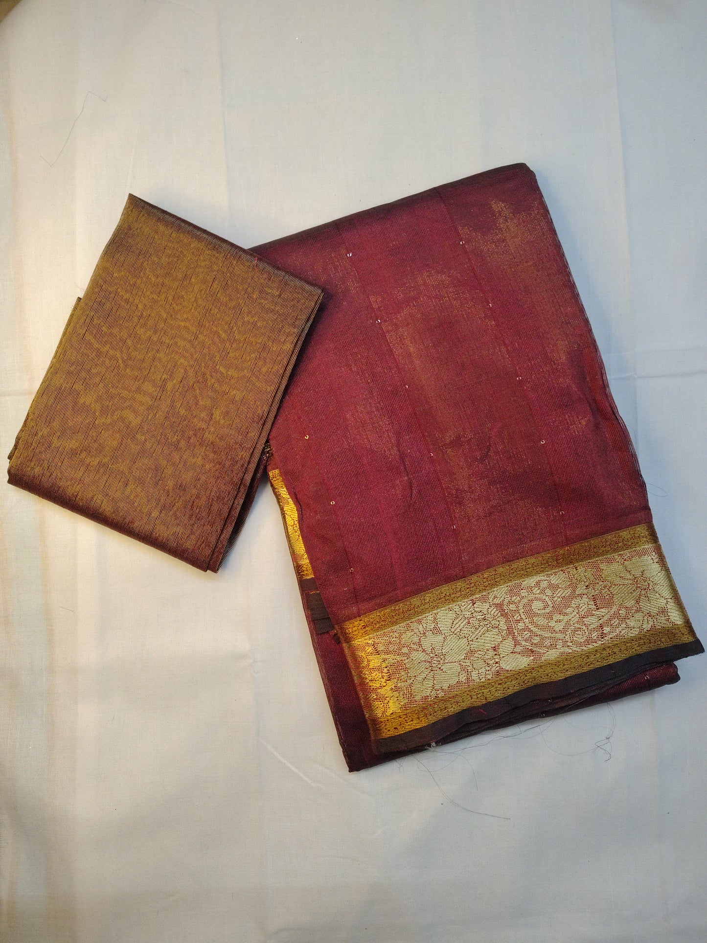 Tassar silk small border saree