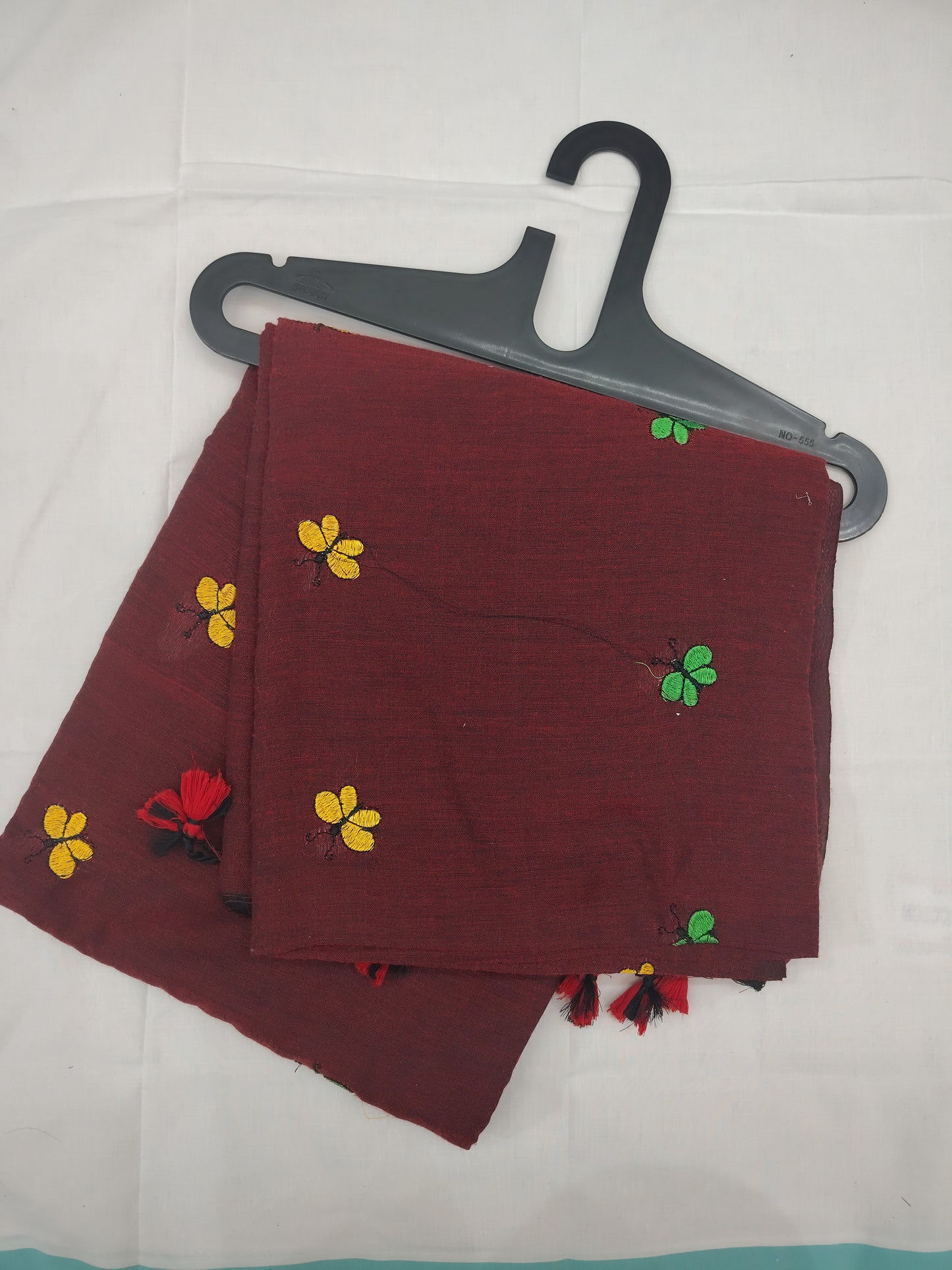 Embroidery fancy khadi saree