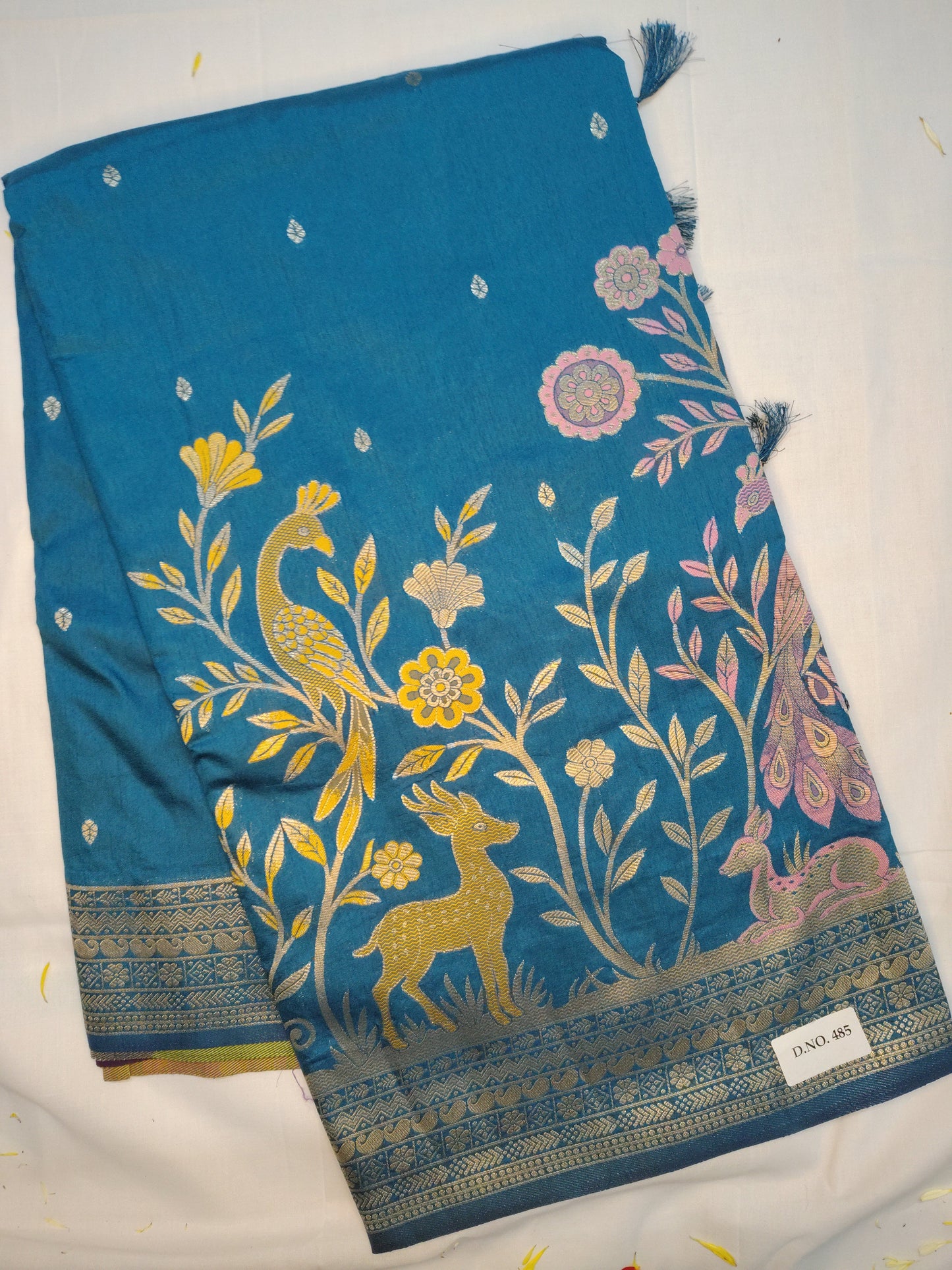 Udaan semi chiniya deer design silk saree