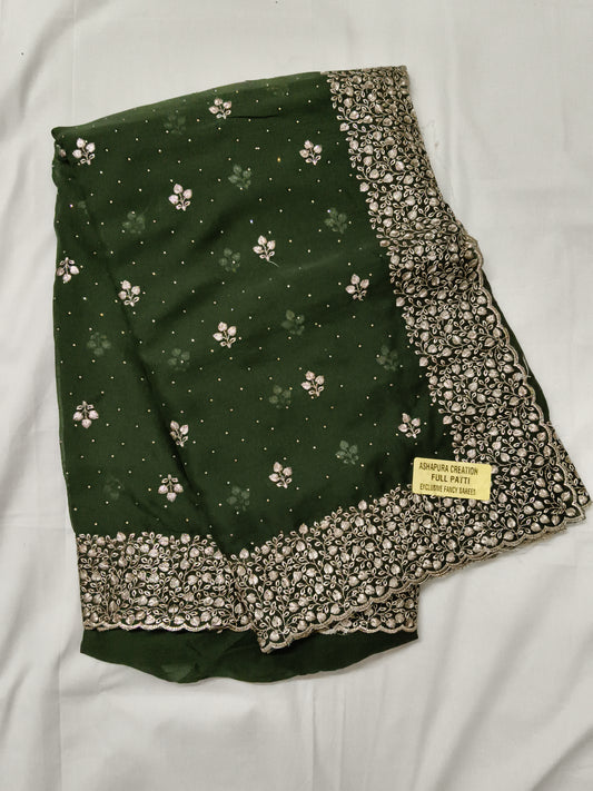 Party wear jorget silk saree (w3)