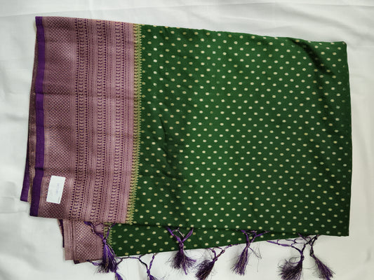 Silk banarsi border saree