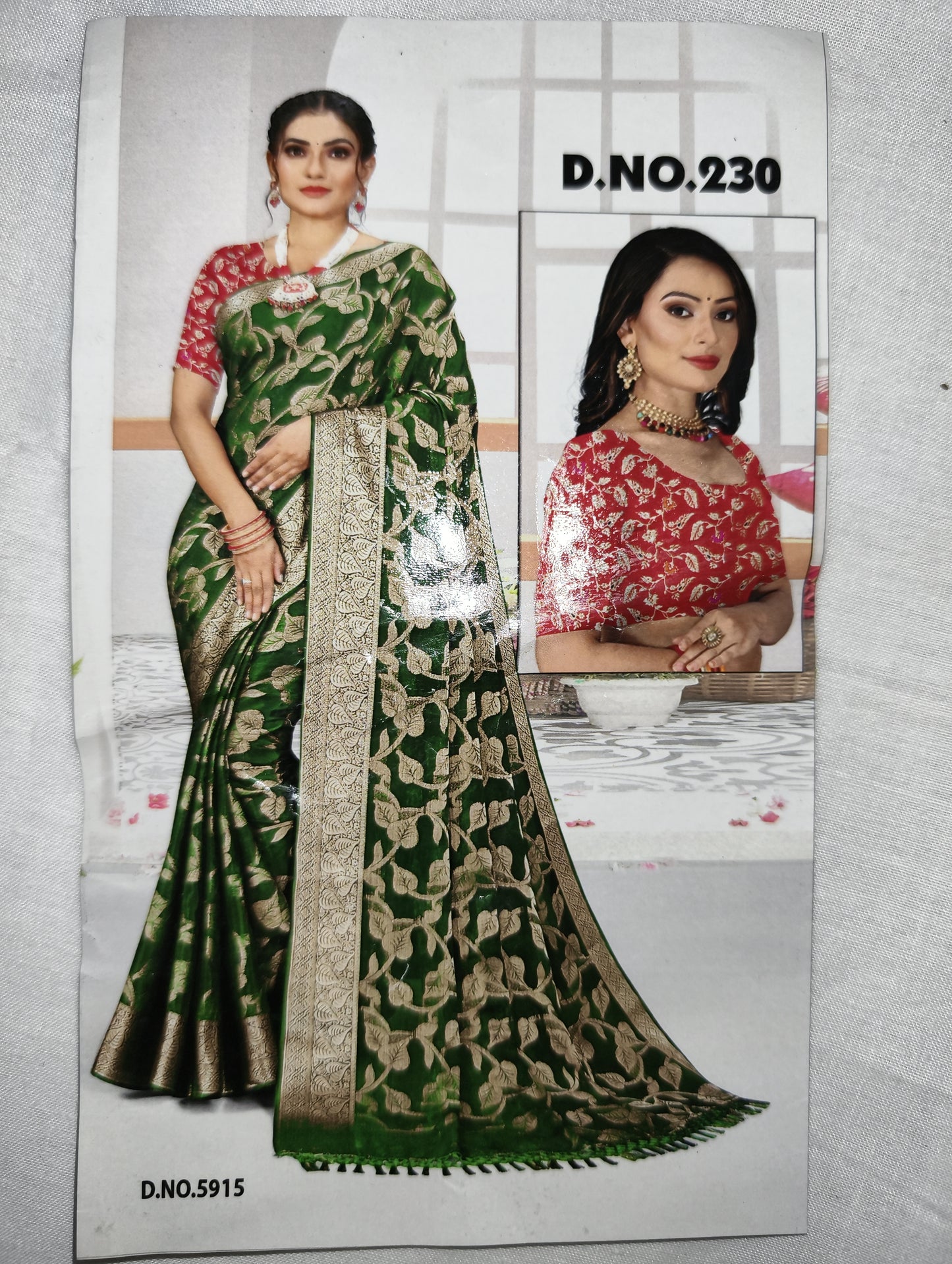 Georgette leaf butta design saree