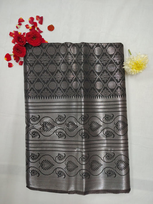 Fancy kanchi silk disc design saree