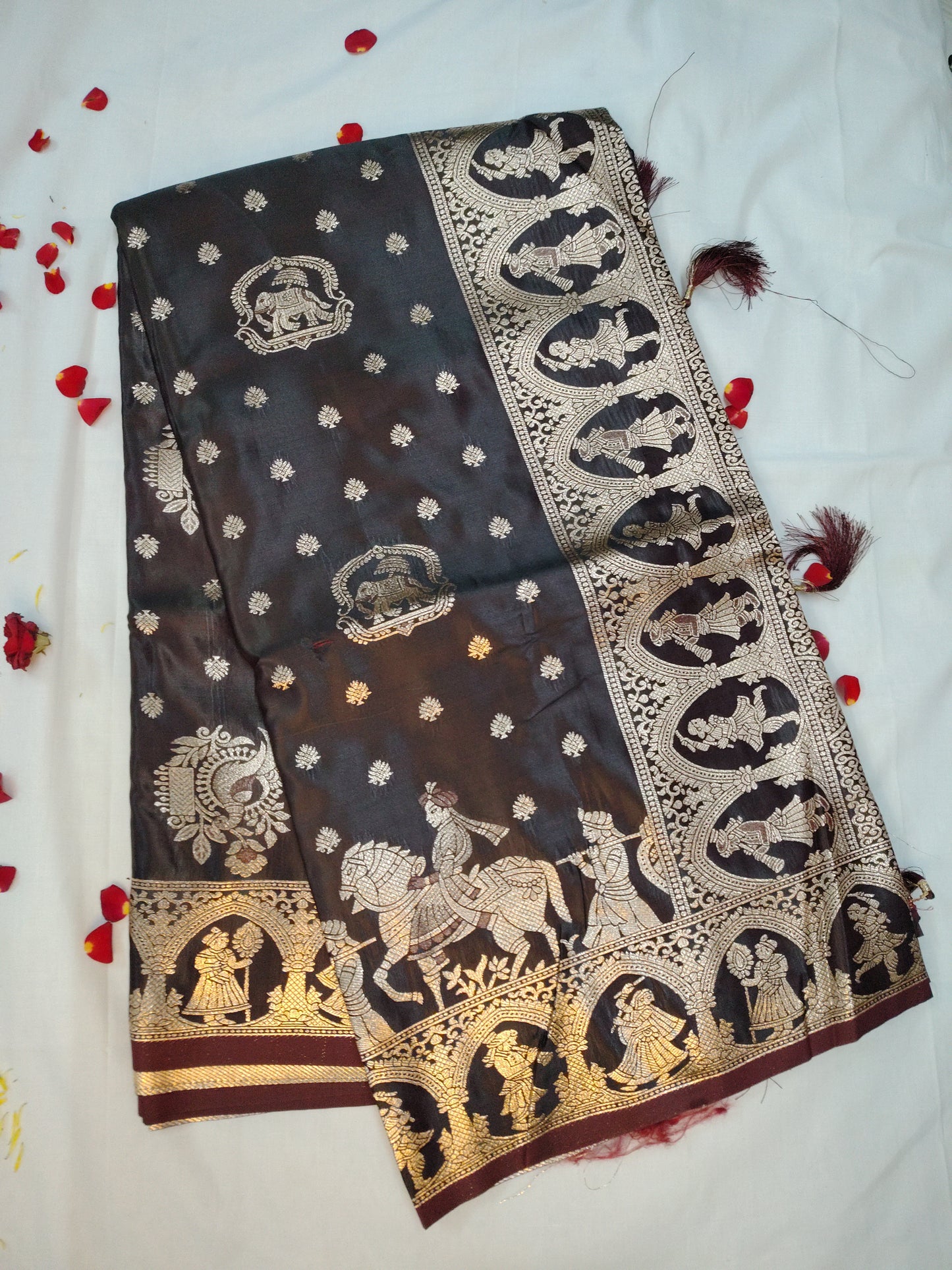 Palki jasmine soft elephant silk saree