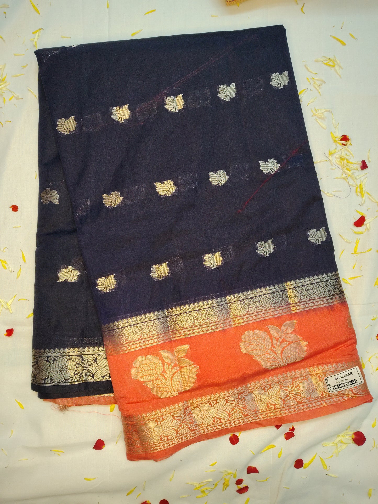 Royal chanderi  exclusive flower border design saree(AA)
