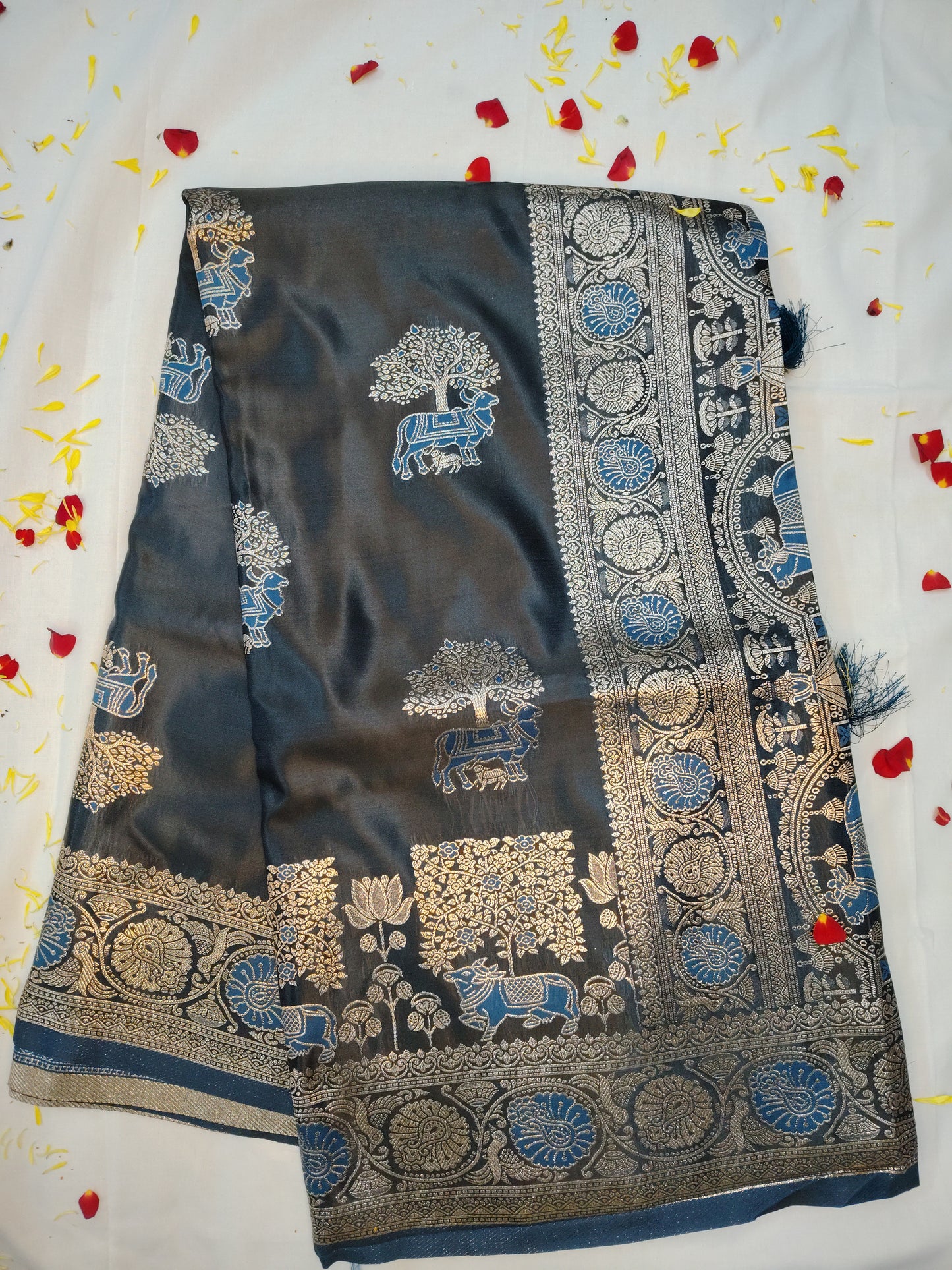 Jasmine soft cow silk saree
