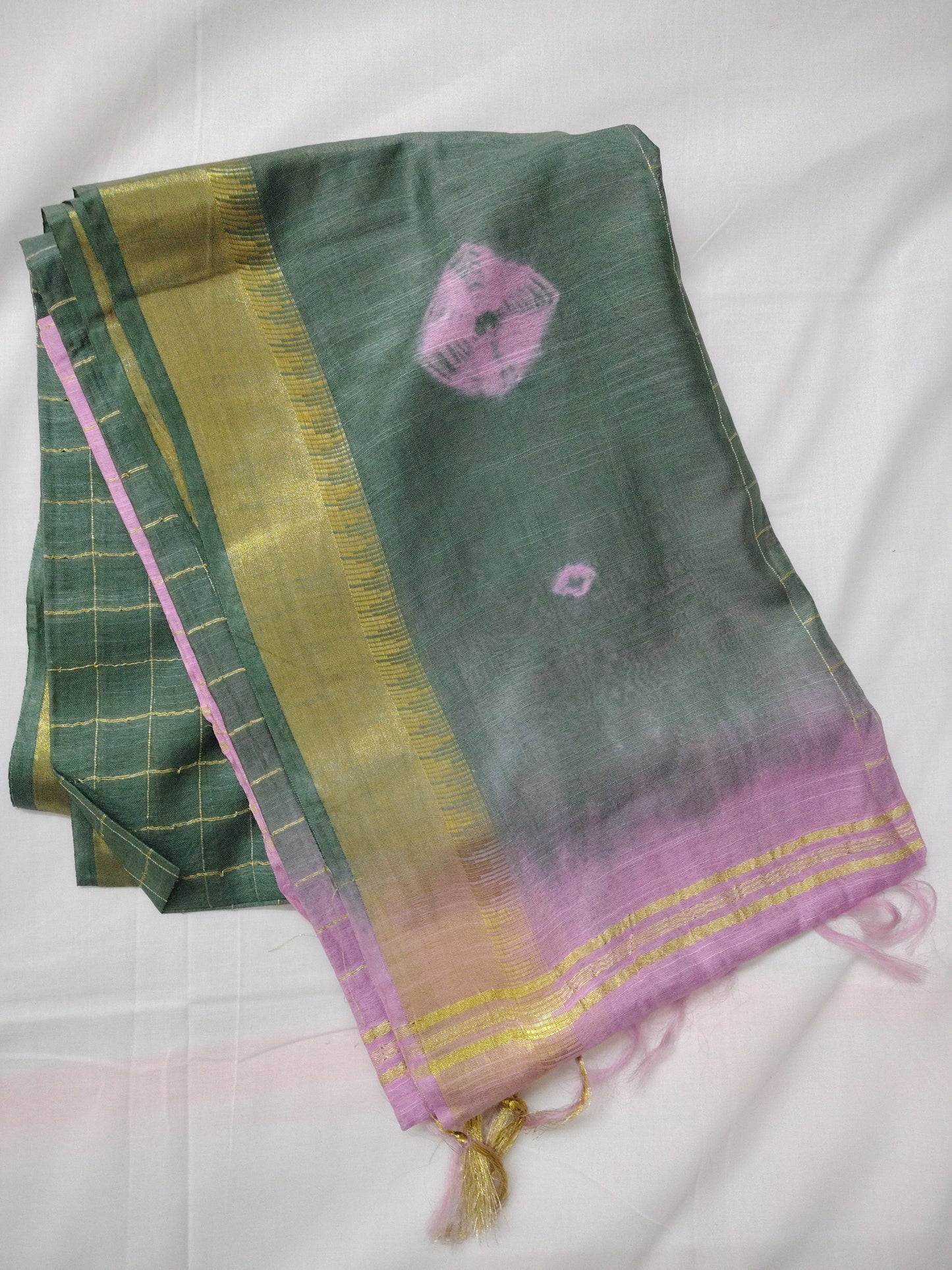 Bhagal puri flower border cotton saree