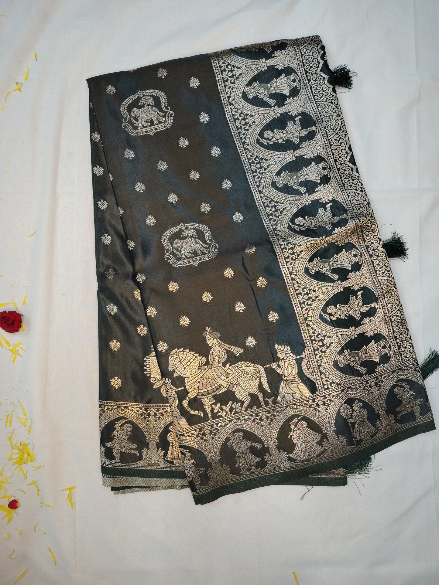 Palki jasmine soft elephant silk saree