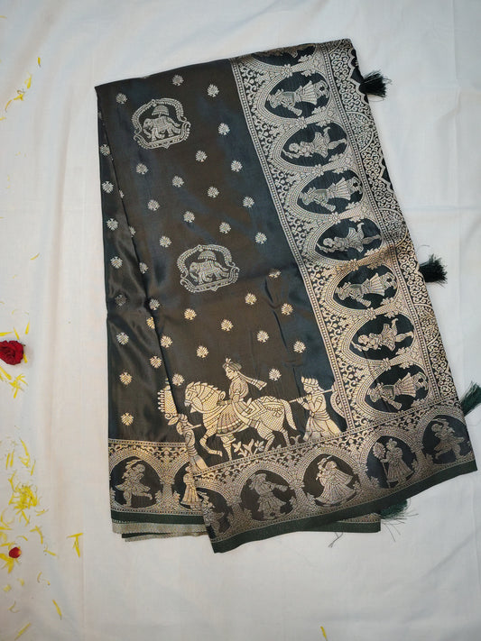 Palki jasmine soft elephant silk saree
