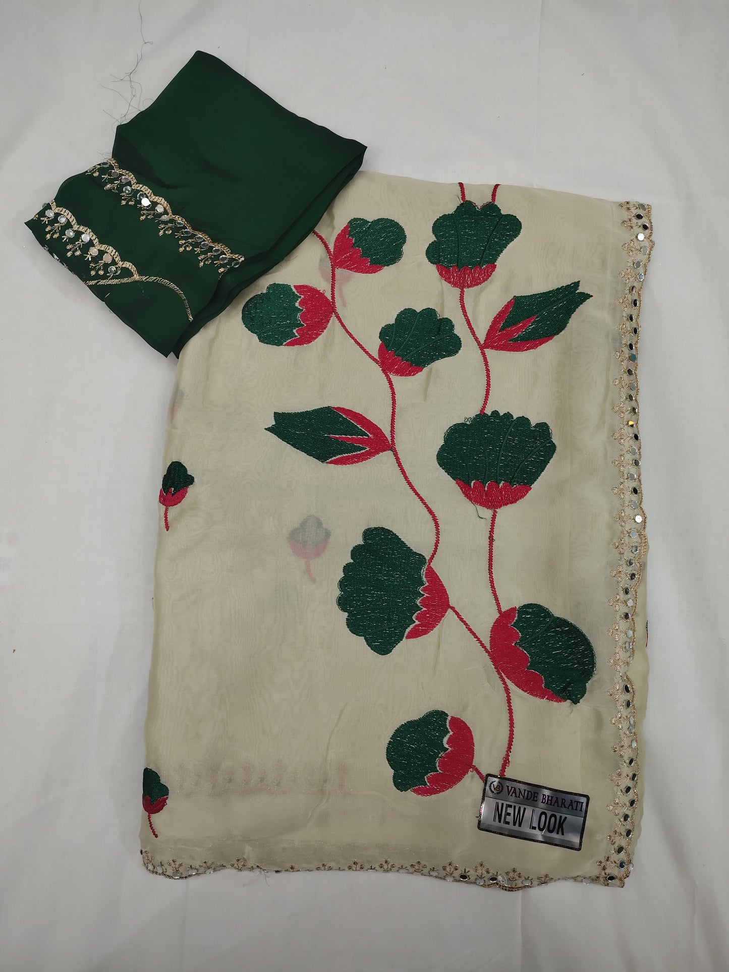 Embroidery flower fancy saree