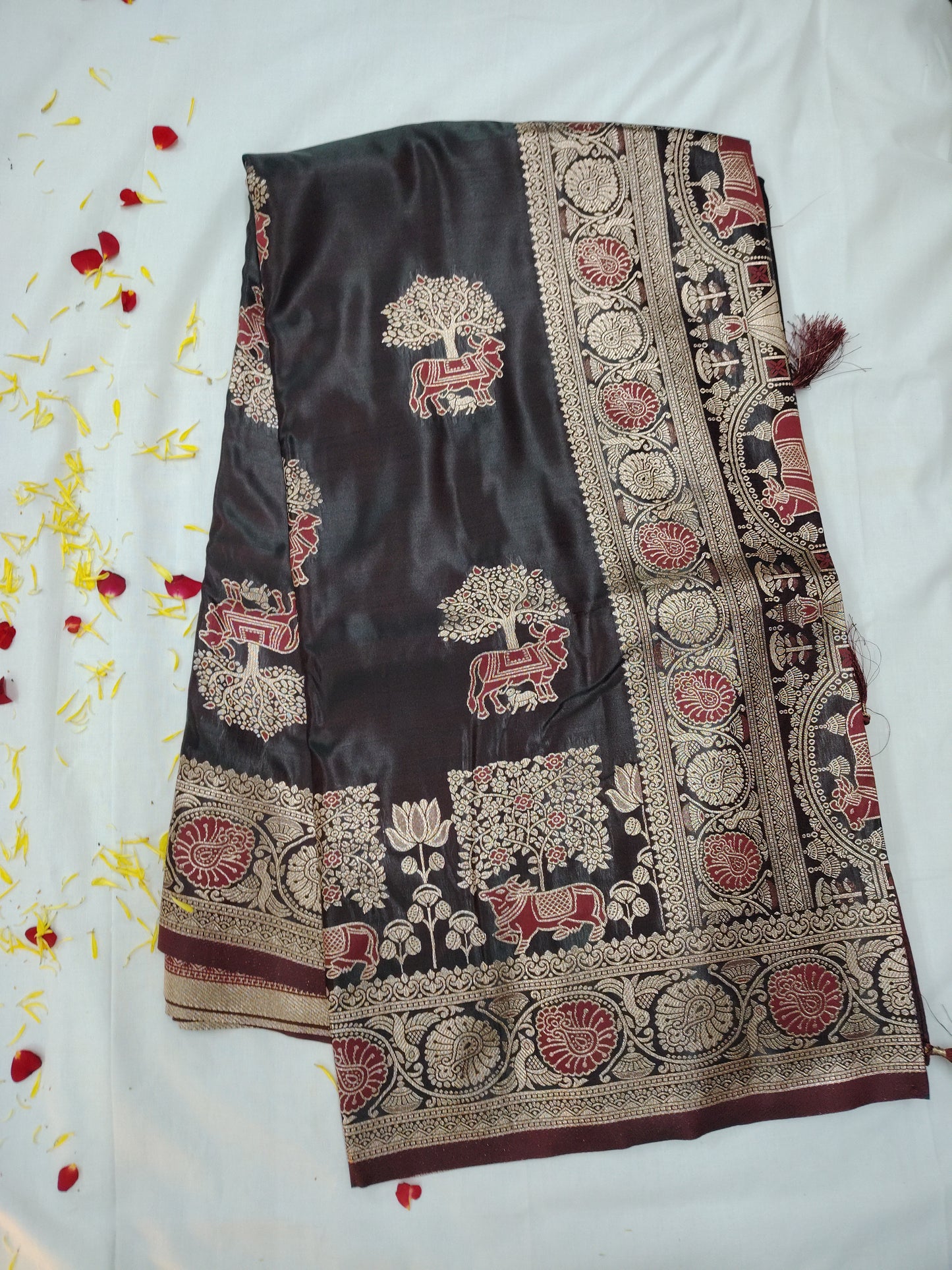 Jasmine soft cow silk saree