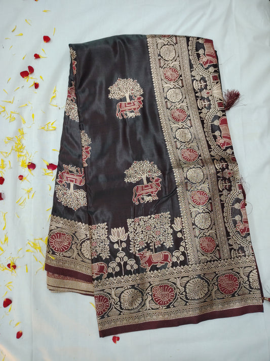 Jasmine soft cow silk saree
