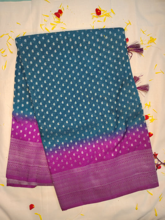 Chanderi exclusive butta design  saree