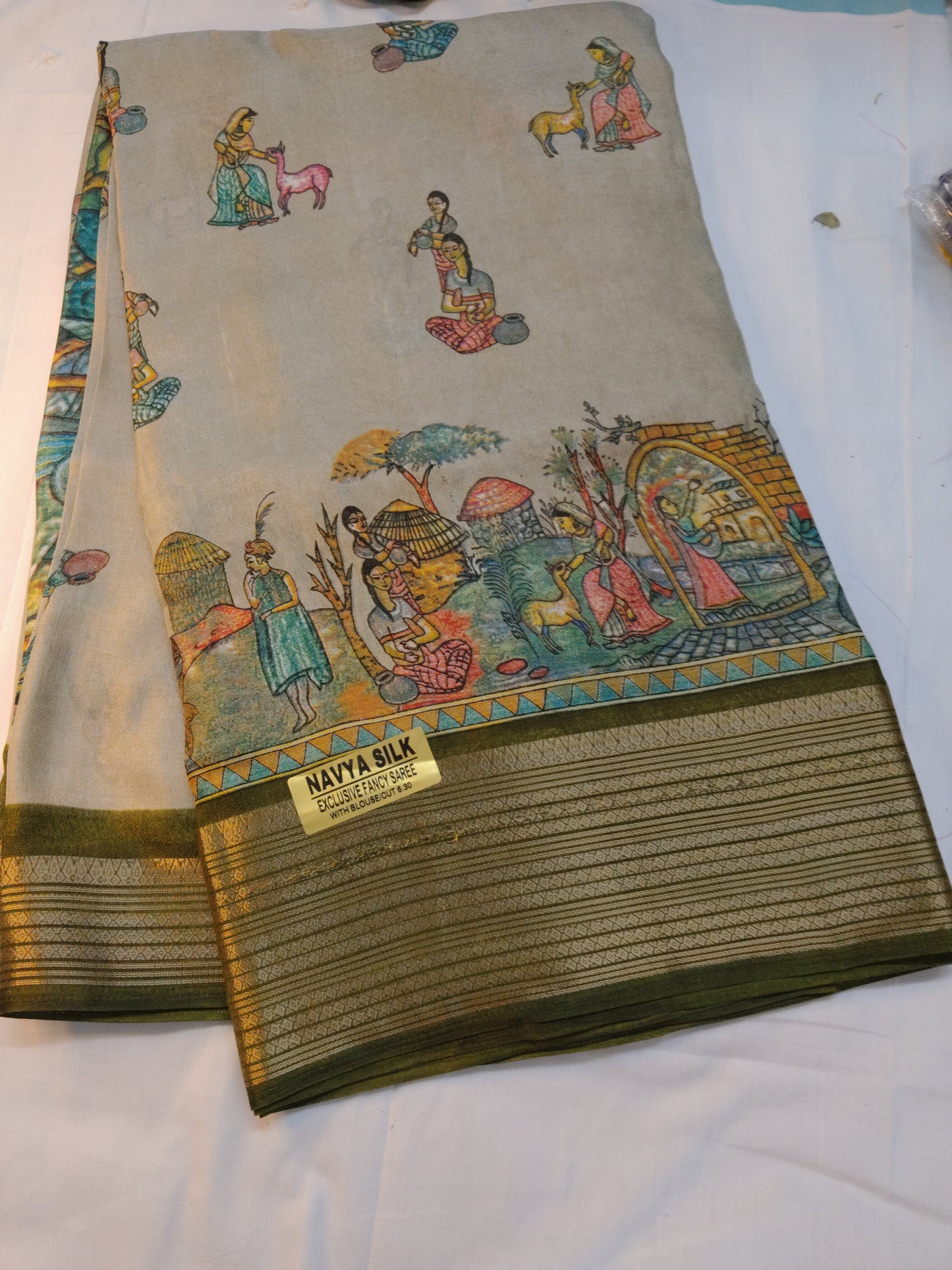 Daily wear soft village print saree deliver