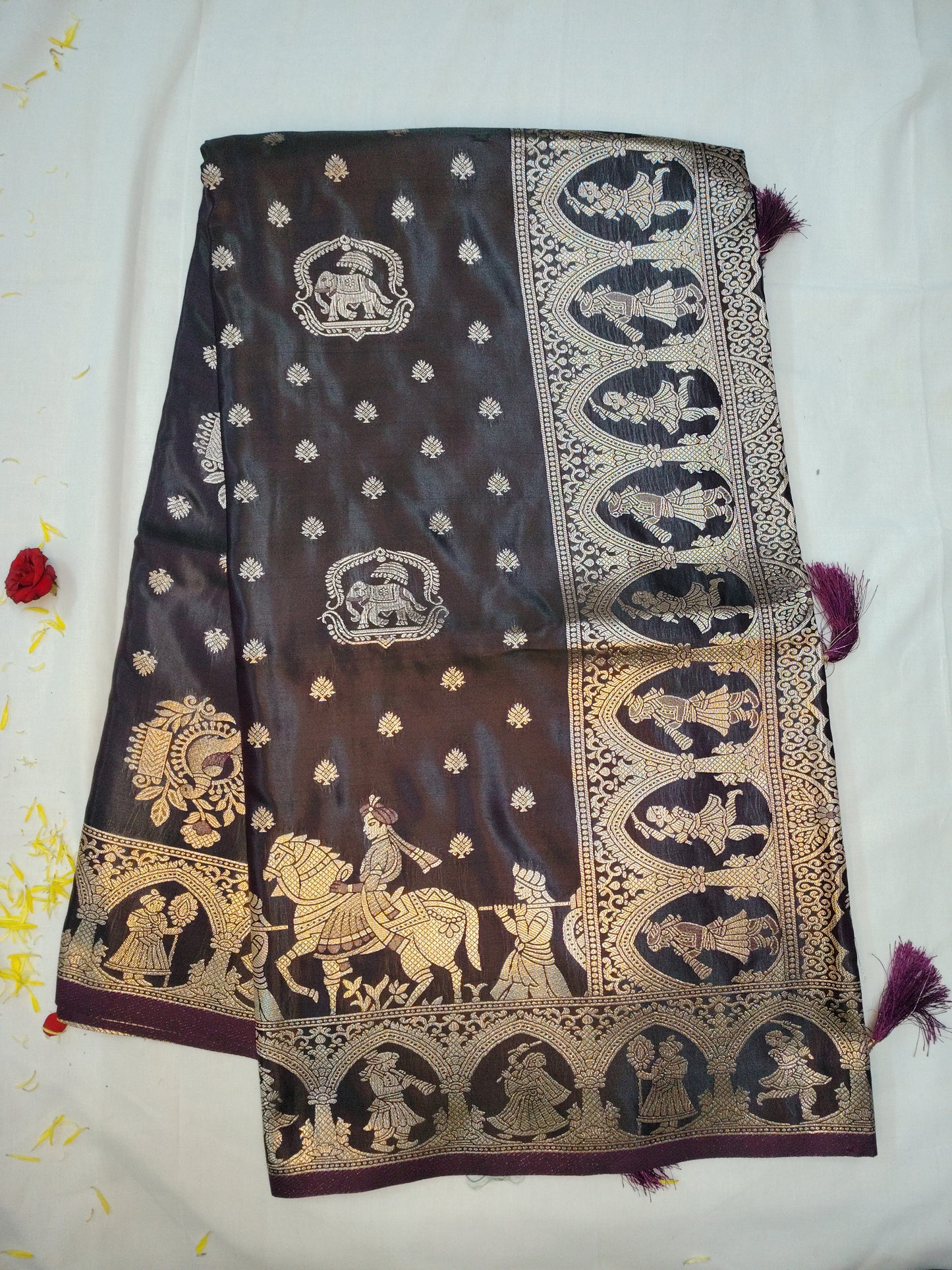 Palki jasmine soft elephant silk saree