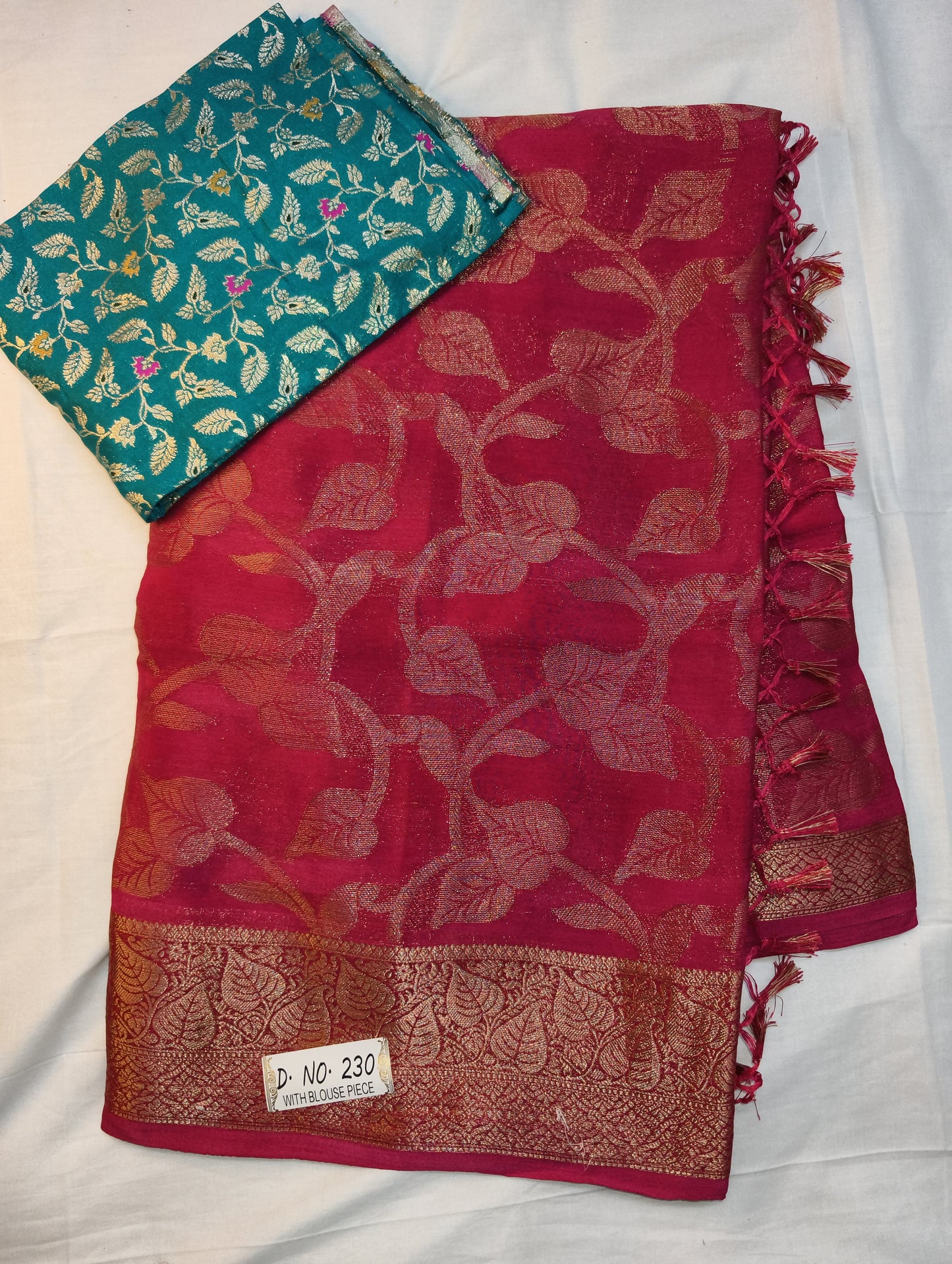 Georgette leaf butta design saree
