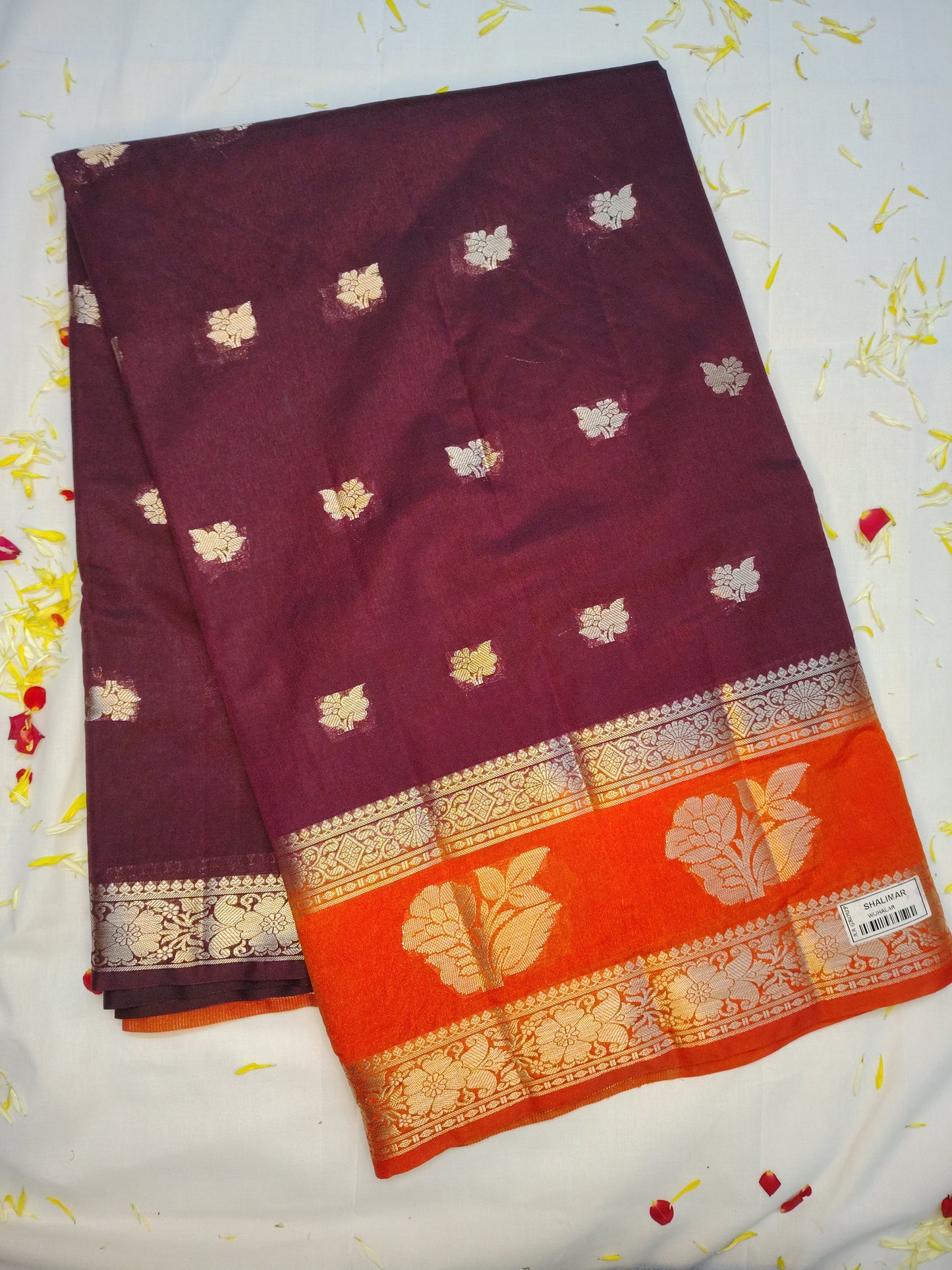 Royal chanderi  exclusive flower border design saree(AA)