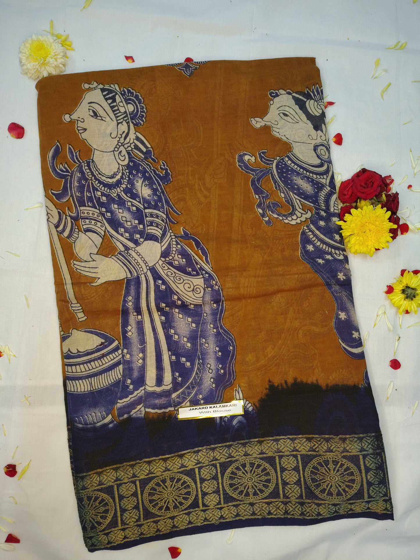 Cotton Kalamkari jakard saree