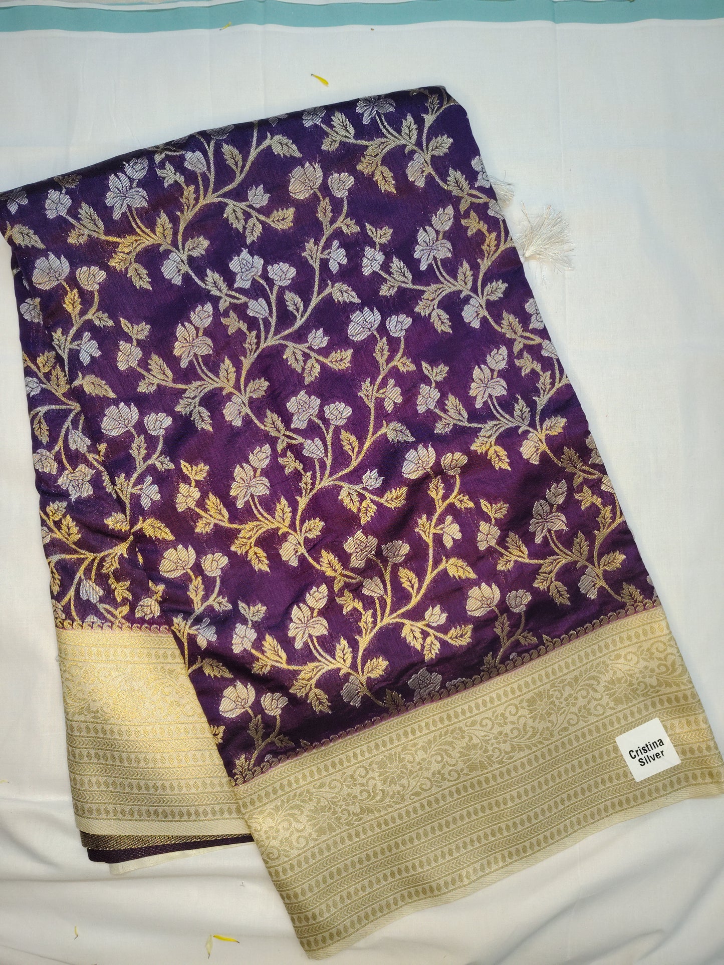 Cristina silver Exclusive saree