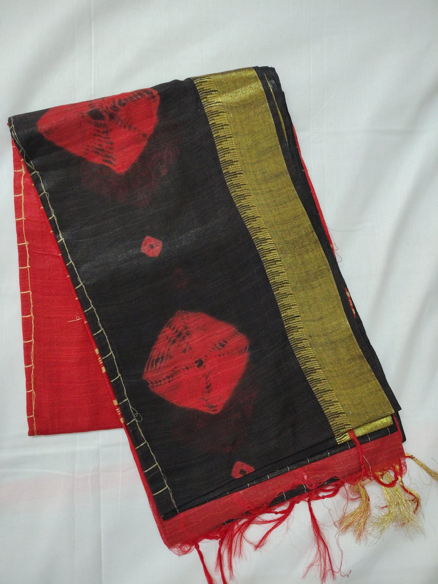 Bhagal puri flower border cotton saree