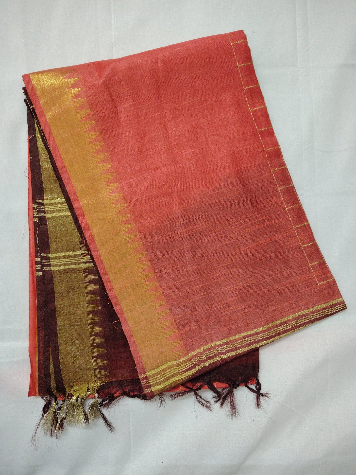 Bhagal puri flower border cotton saree