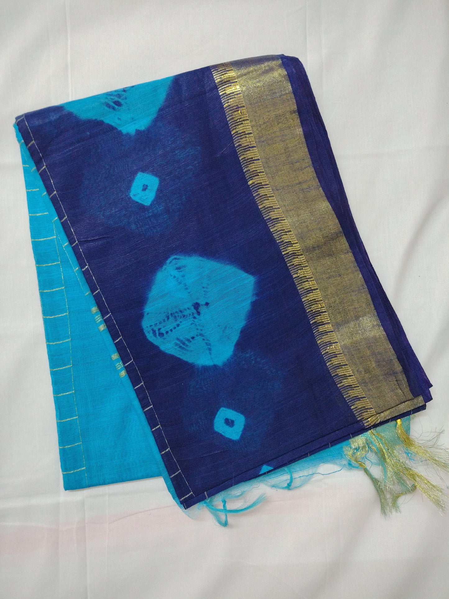 Bhagal puri flower border cotton saree