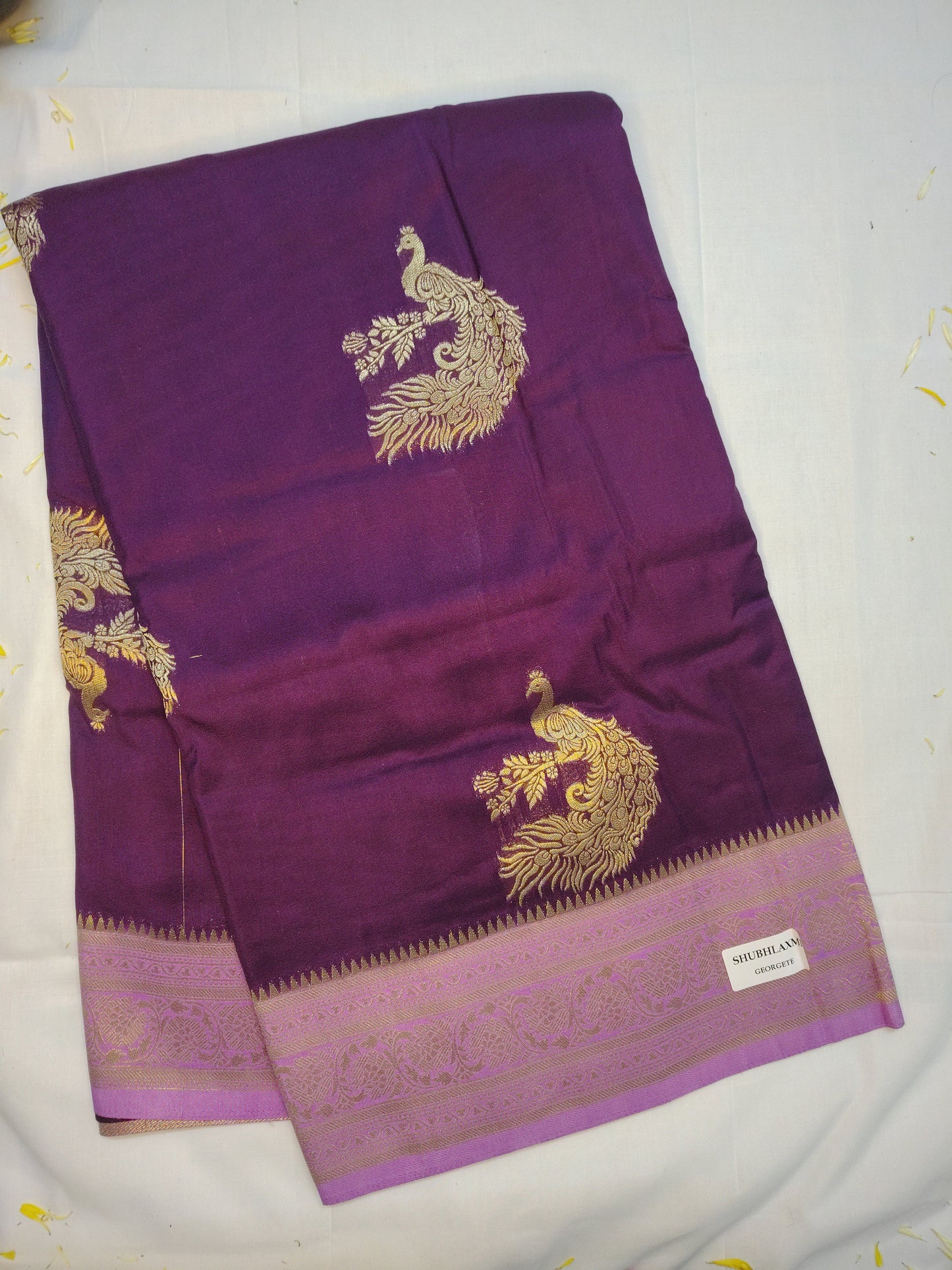 Udaan semi georgette peacock design saree