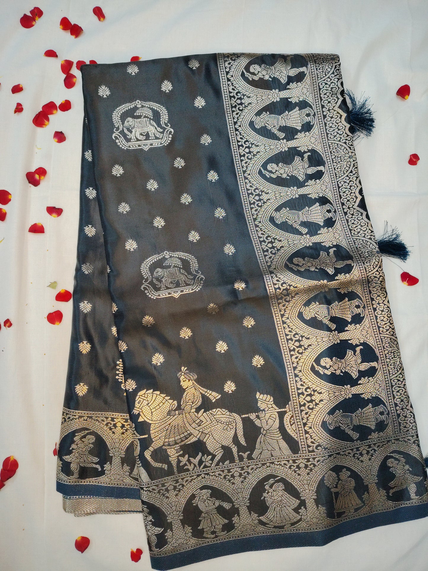 Palki jasmine soft elephant silk saree