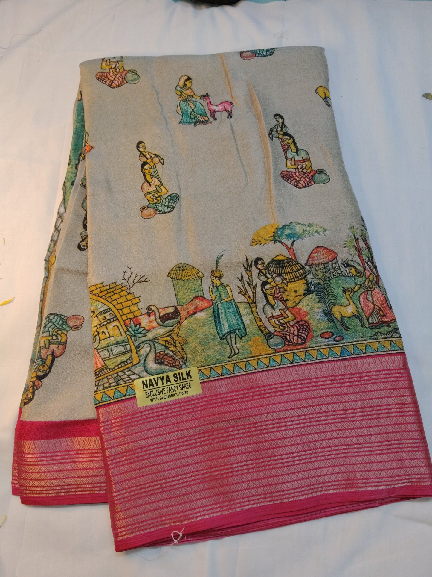 Daily wear soft village print saree deliver