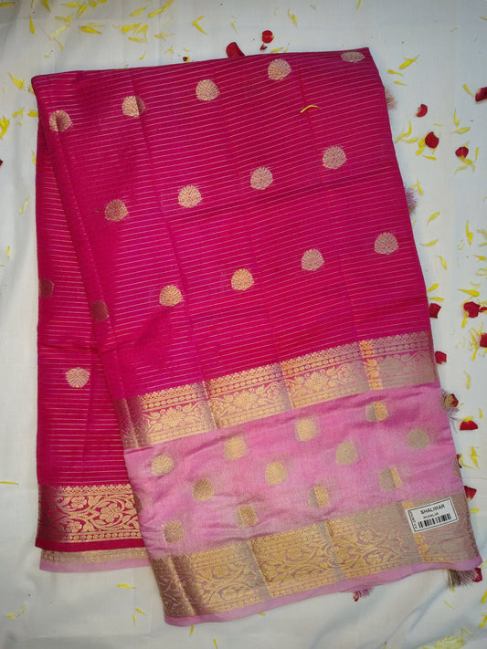 Royal chanderi  exclusive flower butta design saree(AA)