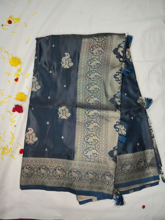 Jasmine soft peacock silk saree
