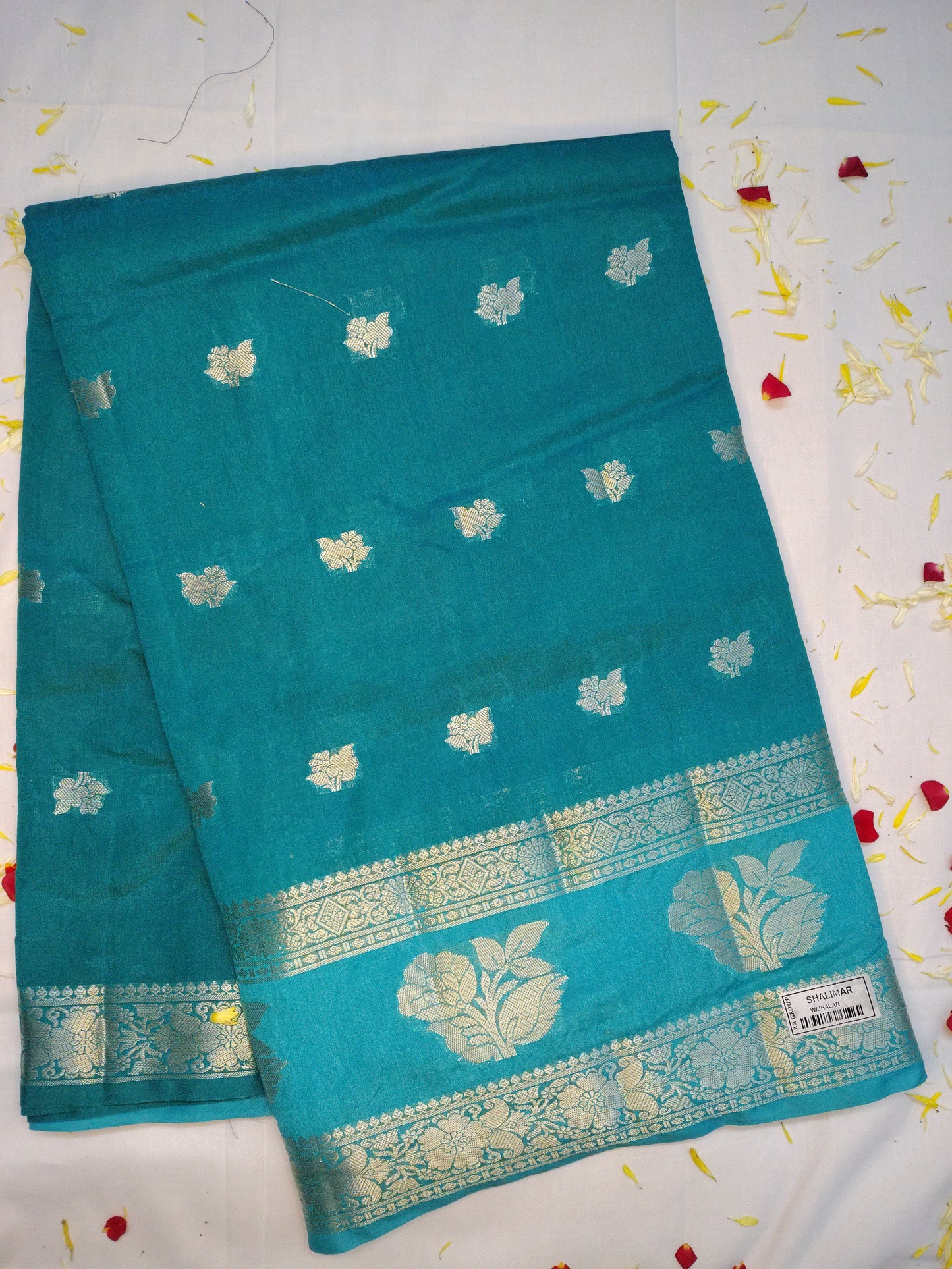 Royal chanderi  exclusive flower border design saree(AA)