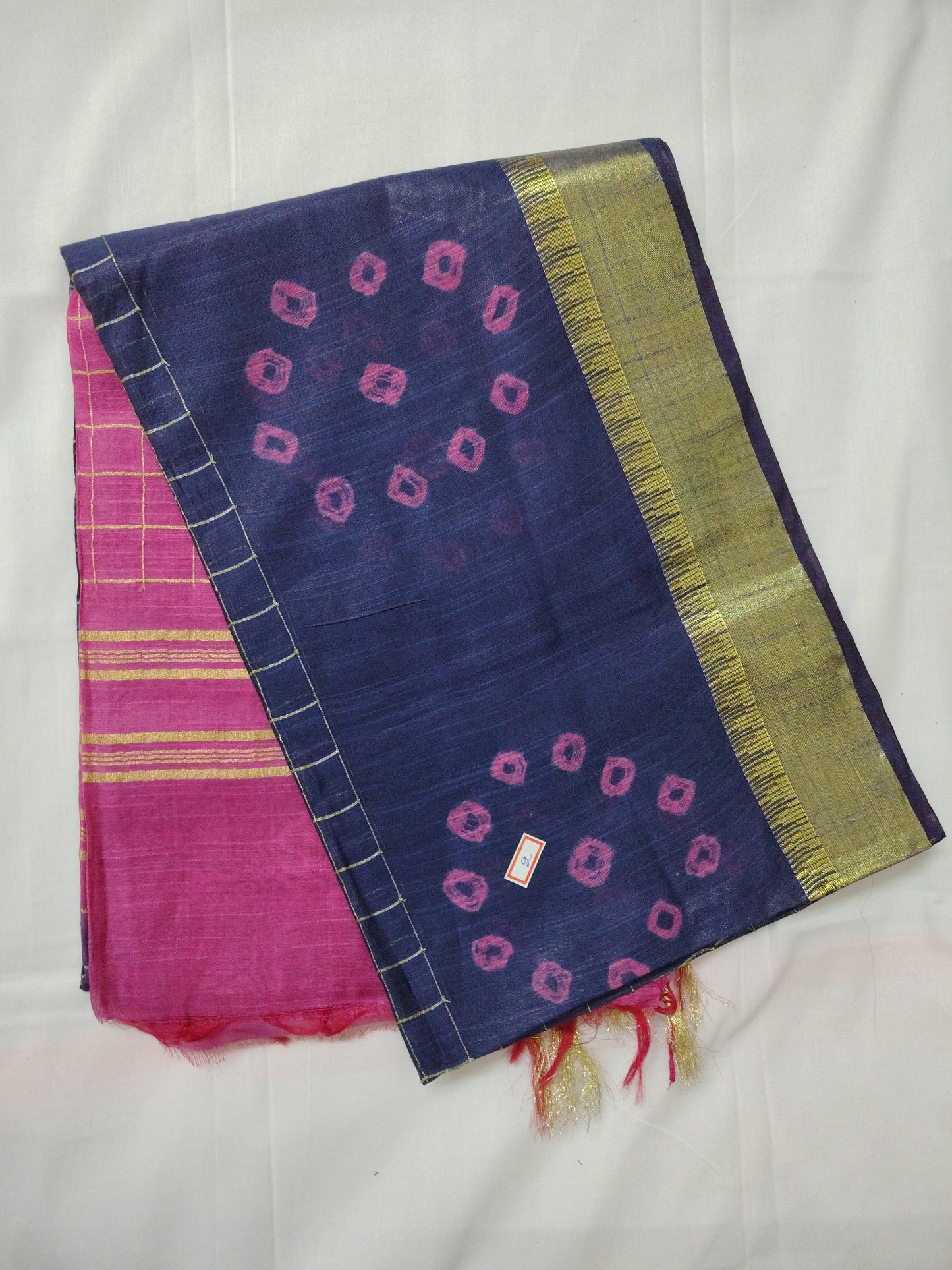 Bhagal puri flower border cotton saree