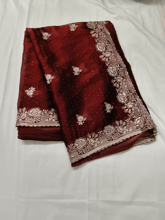 Party wear jorget silk saree (w28)