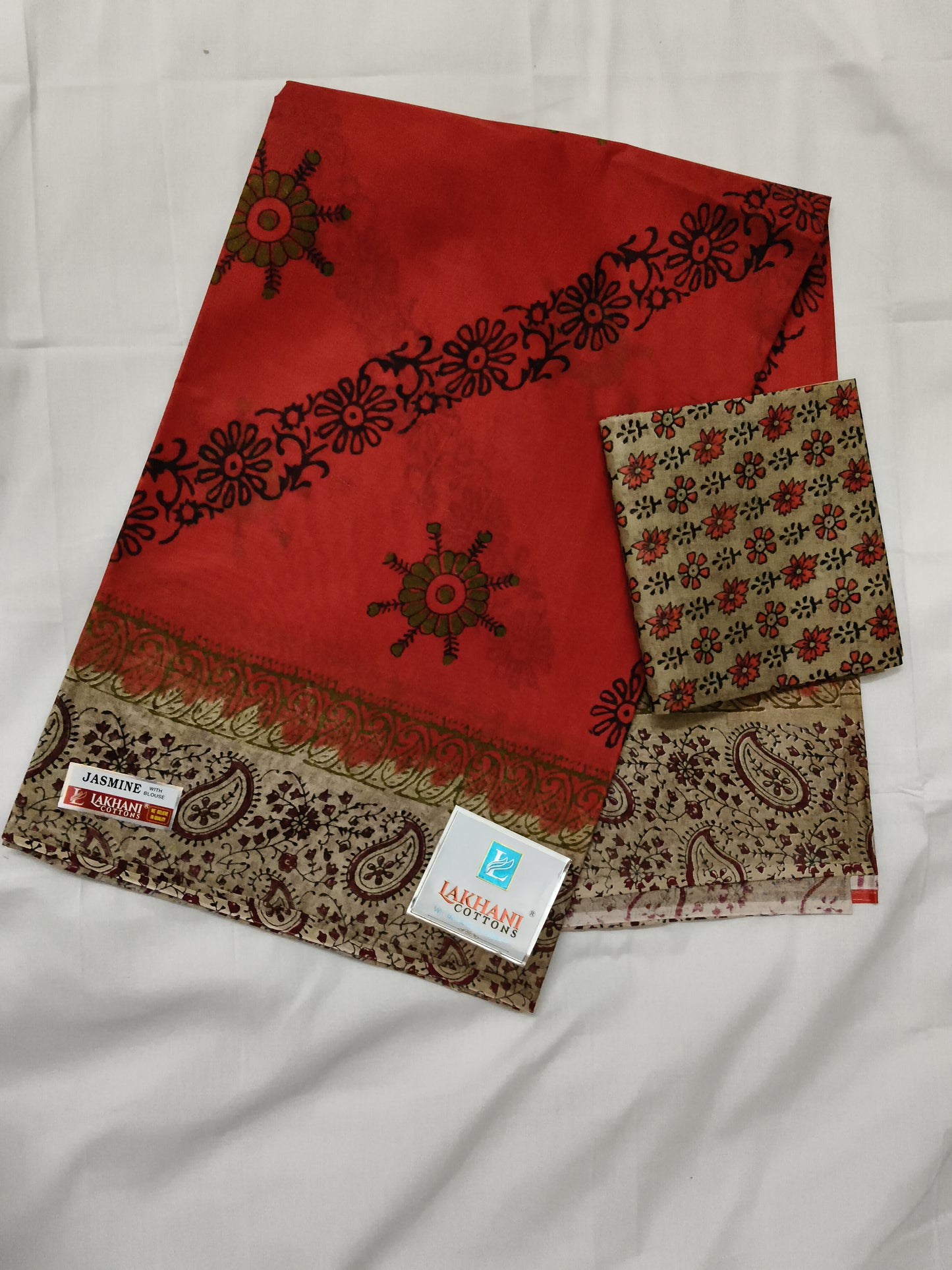 Premium cotton saree with blouse