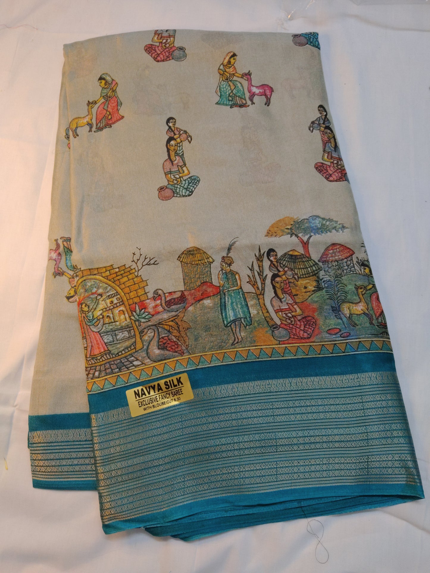 Daily wear soft village print saree deliver