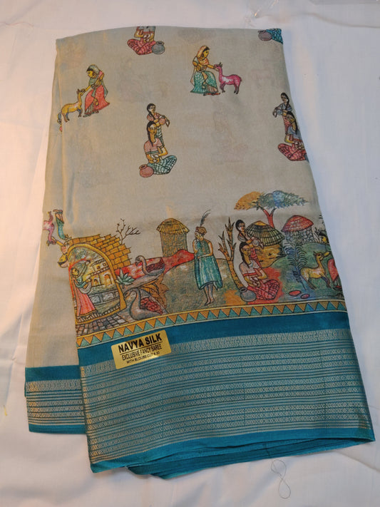 Daily wear soft village print saree deliver