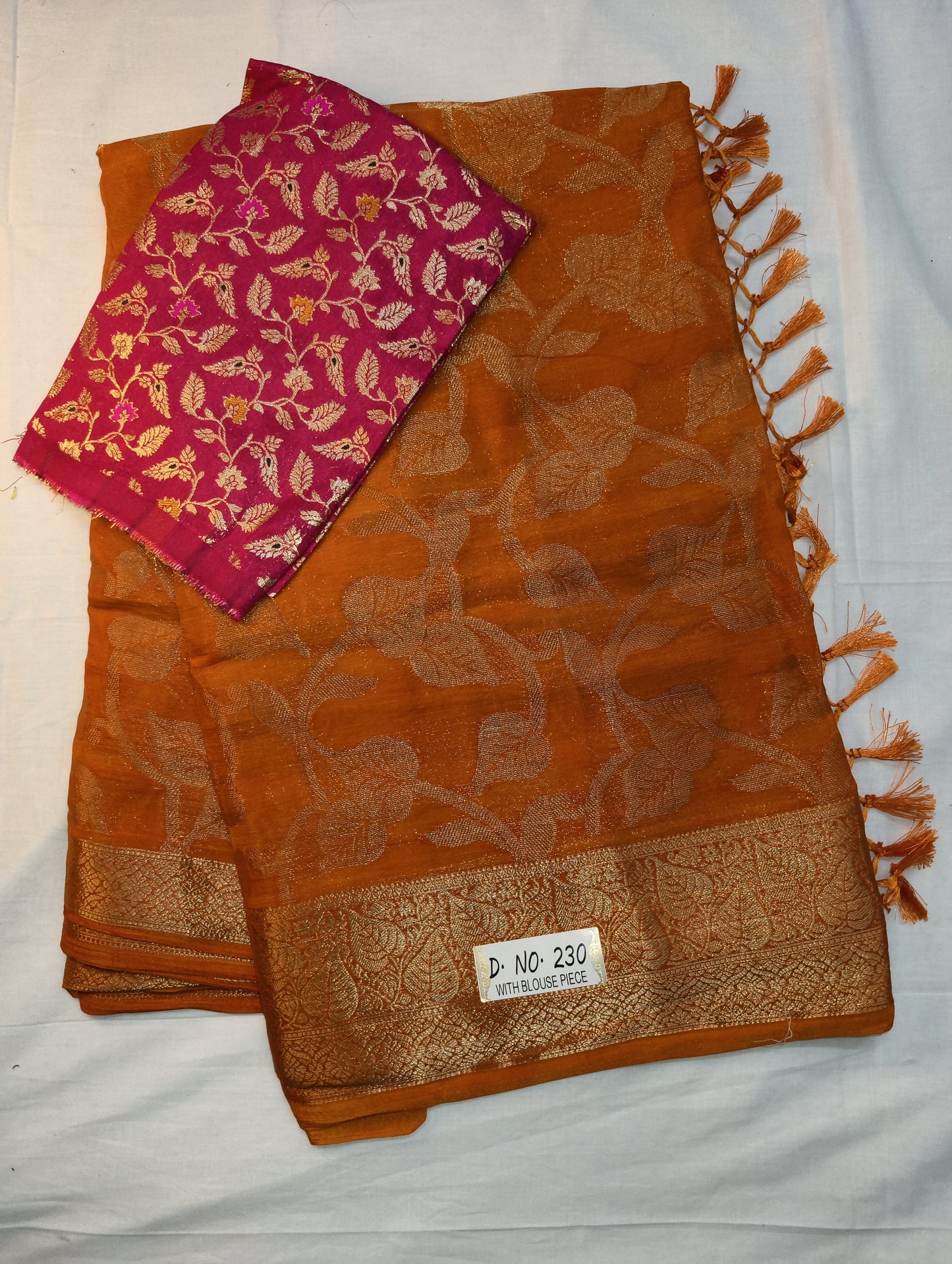 Georgette leaf butta design saree