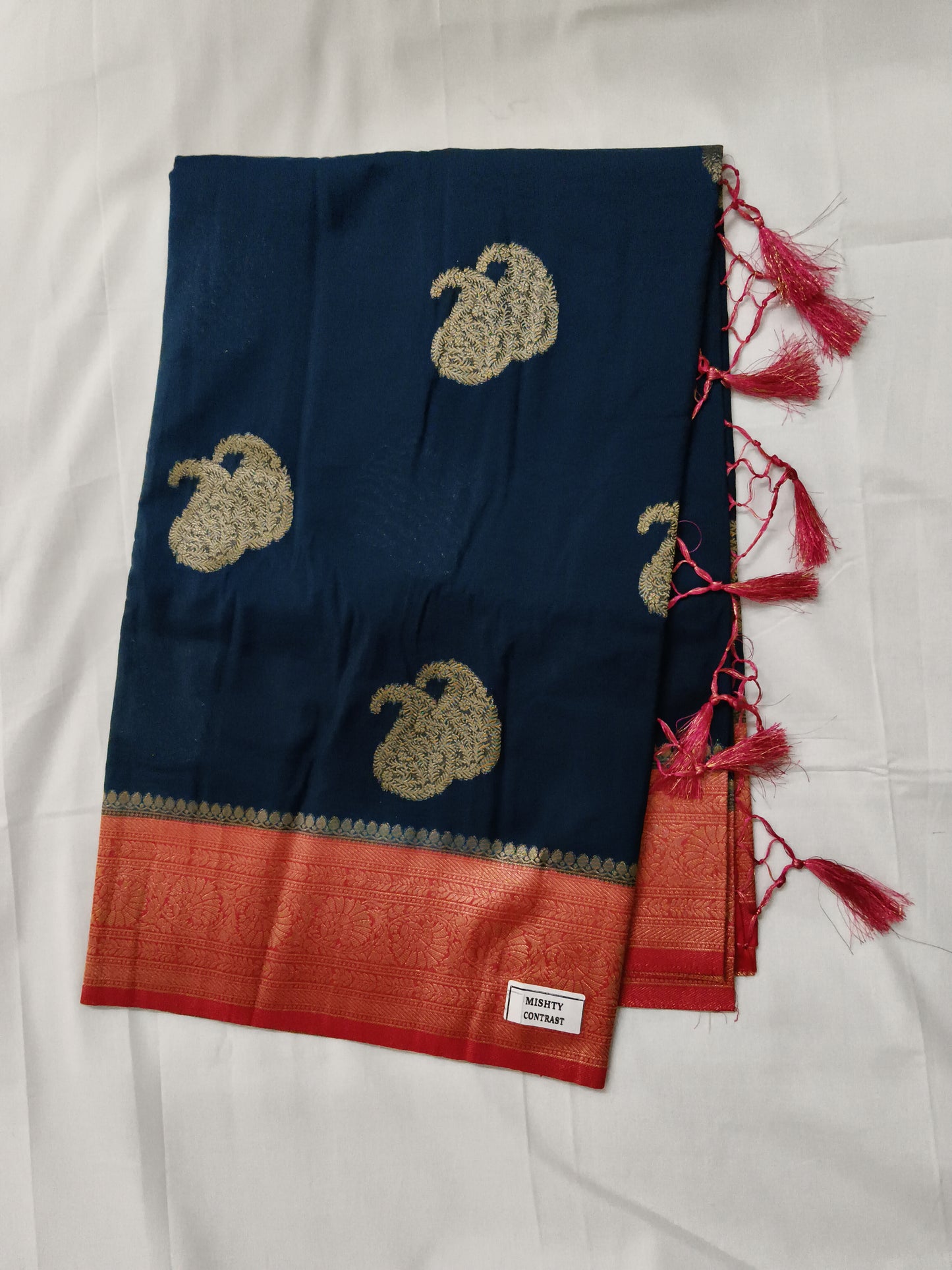 Silk banarsi border saree
