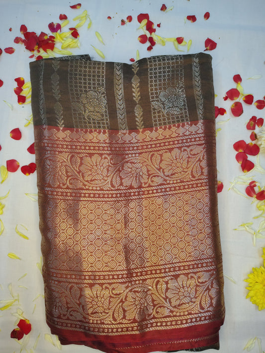 Fancy kanchi line design saree